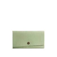 Pistachio | Leather wallet with snap closure