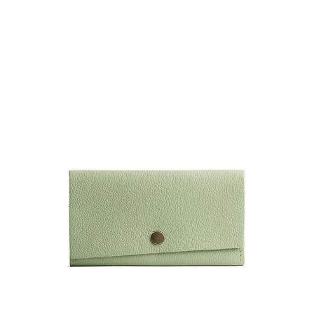 Pistachio | Leather wallet with snap closure