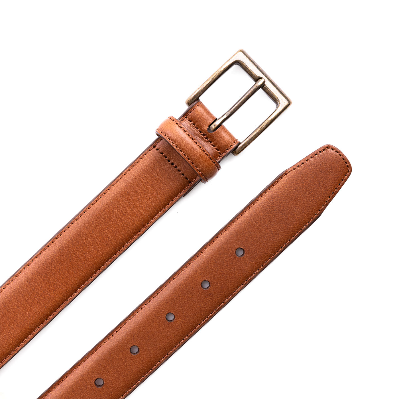 Amber | Leather belt with antiqued brass buckle