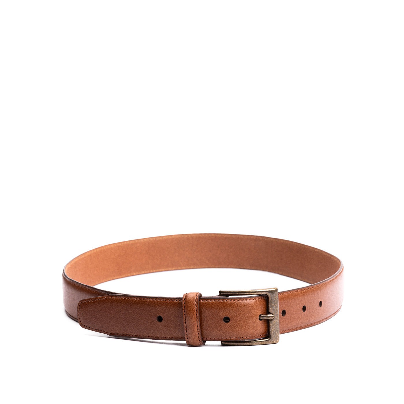 Amber | Leather belt with antiqued brass buckle