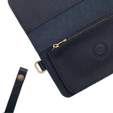 Night Owl | Leather wallet clutch with wristlet and magnetic closure