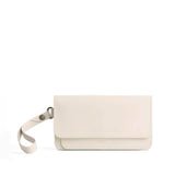 Bone | Leather wallet clutch with wristlet and magnetic closure