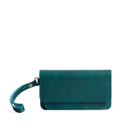 Caribbean | Leather wallet clutch with wristlet and magnetic closure
