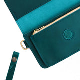Caribbean | Leather wallet clutch with wristlet and magnetic closure