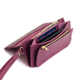 Iris | Leather wallet clutch with wristlet and magnetic closure