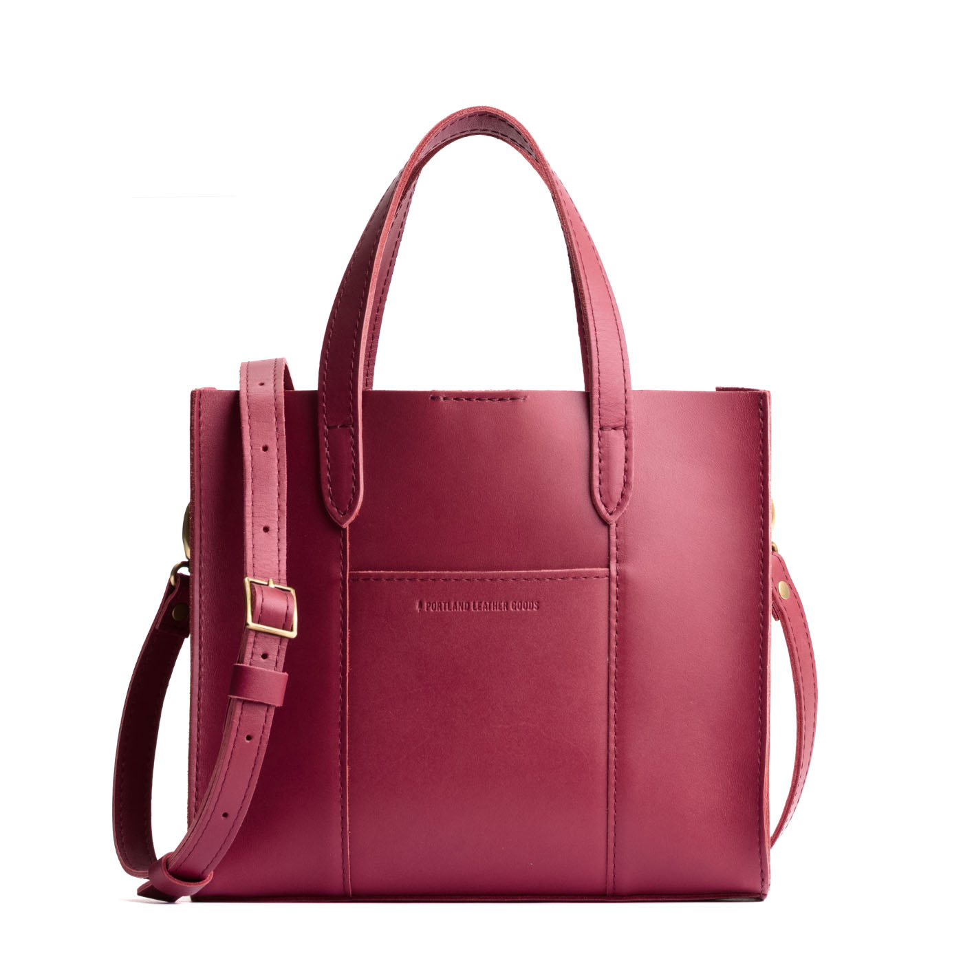 Berry Good*Classic | Structured mid-size tote bag with overlapping panels and crossbody strap