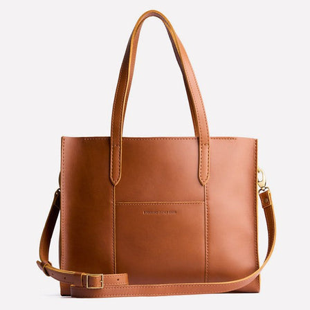 Honey*East/West | Structured wide tote bag with overlapping panels and crossbody strap