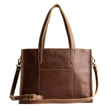 Asheville East/West | Structured wide tote bag with overlapping panels and crossbody strap
