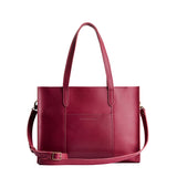 Berry Good East/West | Structured wide tote bag with overlapping panels and crossbody strap