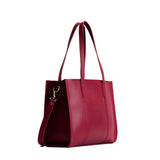 Berry Good East/West | Structured wide tote bag with overlapping panels and crossbody strap