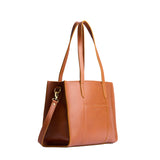 Honey East/West | Structured wide tote bag with overlapping panels and crossbody strap