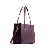 Larkspur East/West | Structured wide tote bag with overlapping panels and crossbody strap