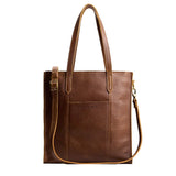 Asheville North/South | Structured large tote bag with overlapping panels and crossbody strap