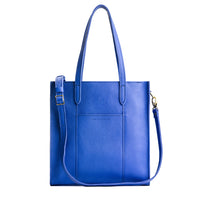 Astro Blue*North/South | Structured large tote bag with overlapping panels and crossbody strap