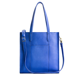 Astro Blue*North/South | Structured large tote bag with overlapping panels and crossbody strap