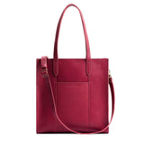 Berry Good North/South | Structured large tote bag with overlapping panels and crossbody strap