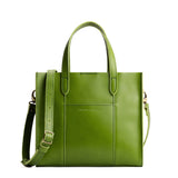 Green Apple Classic | Structured mid-size tote bag with overlapping panels and crossbody strap