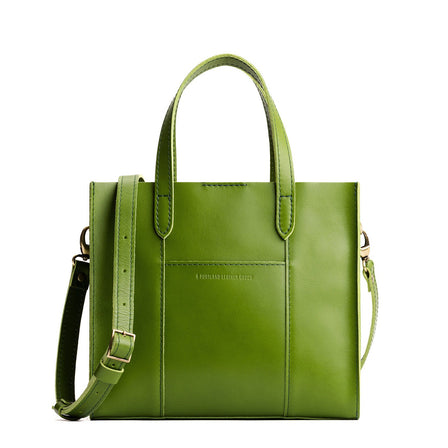 Green Apple*Classic | Structured mid-size tote bag with overlapping panels and crossbody strap