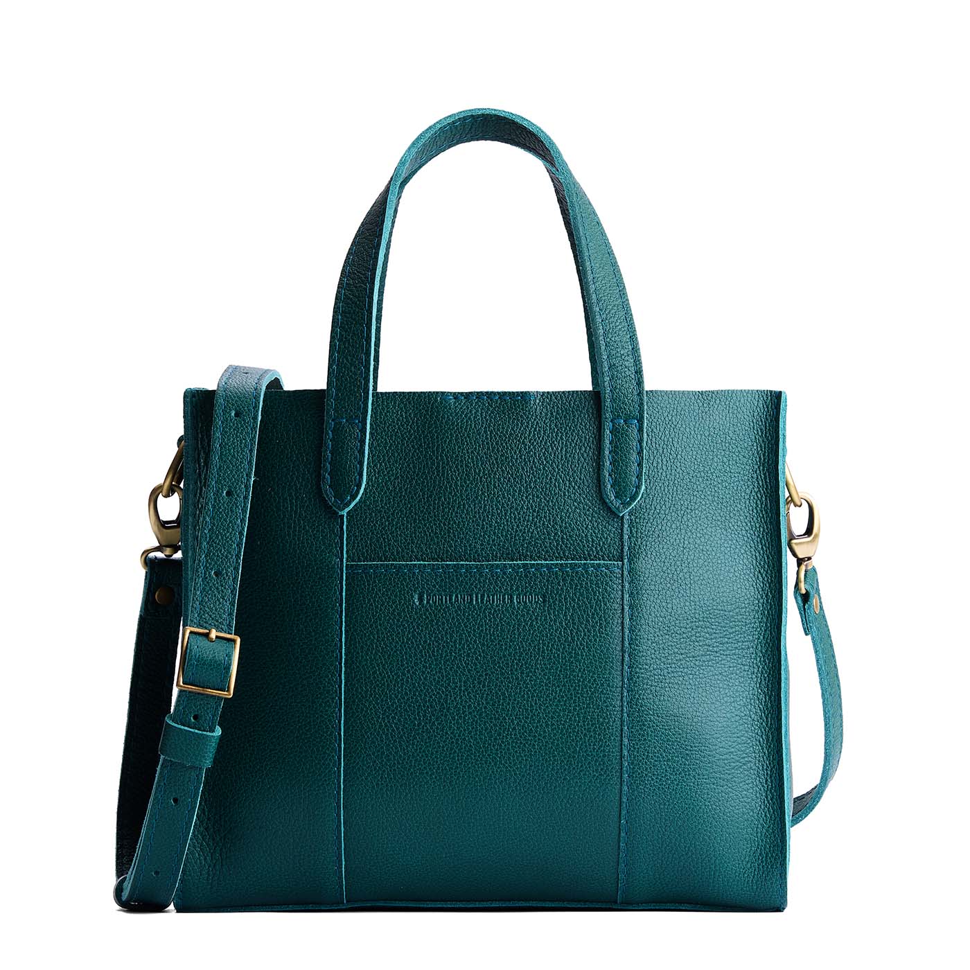 Sea Glass*Classic | Structured mid-size tote bag with overlapping panels and crossbody strap