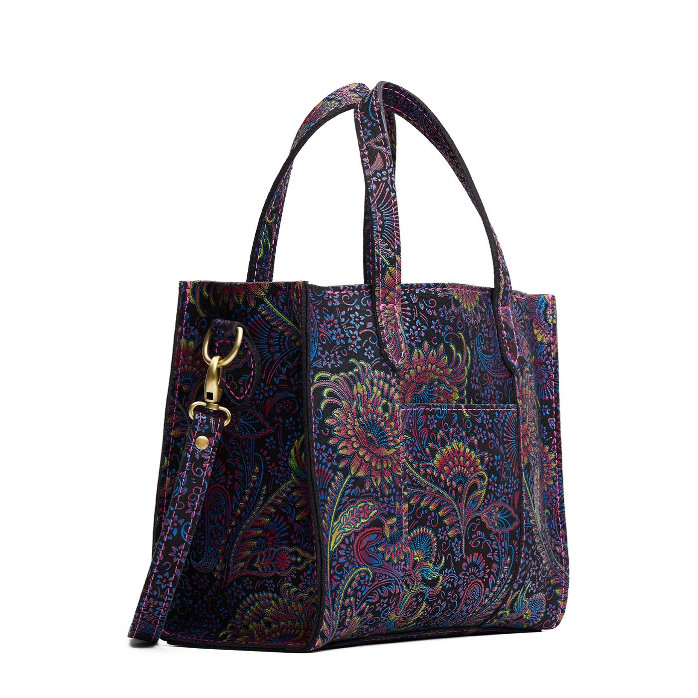 Carnival*Zipper | Structured mid-size tote bag with overlapping panels and crossbody strap