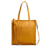 Sunshine North/South | Structured large tote bag with overlapping panels and crossbody strap