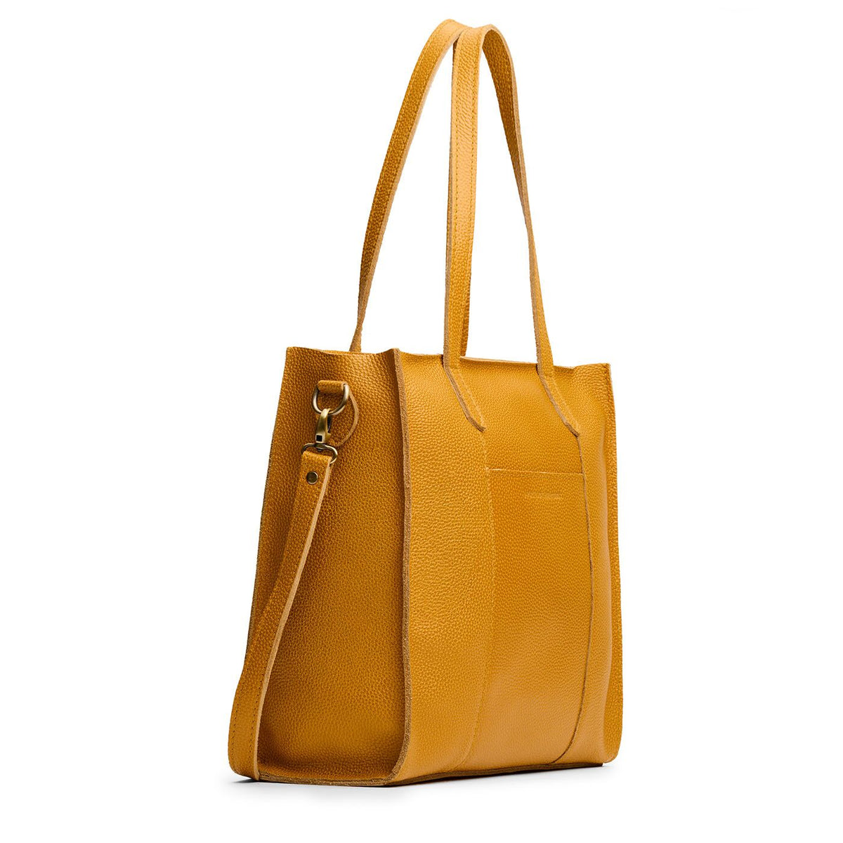Sunshine*North/South | Structured large tote bag with overlapping panels and crossbody strap