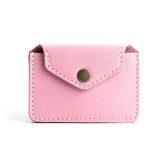 Vintage Pink | Small leather wallet with snap closure