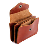 Chestnut Plus | Small leather wallet with snap closure