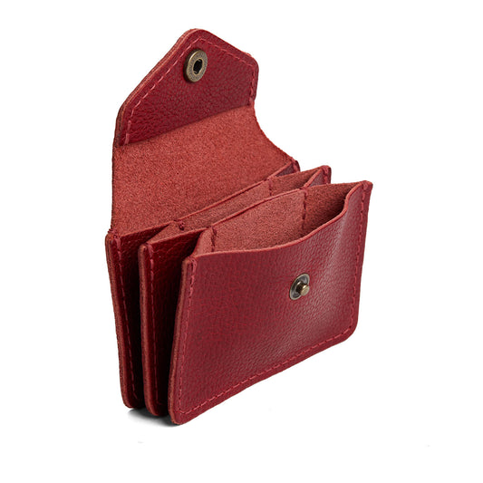 Chili Red*Plus | Small leather wallet with snap closure