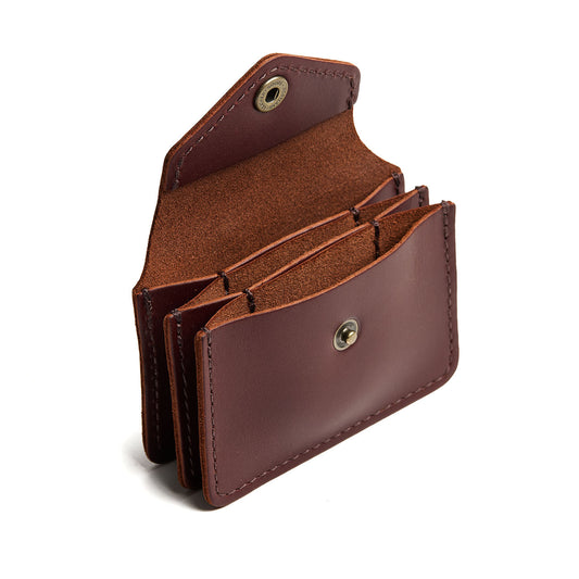 Cognac*Plus | Small leather wallet with snap closure