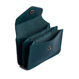 Westward Blue Plus | Small leather wallet with snap closure