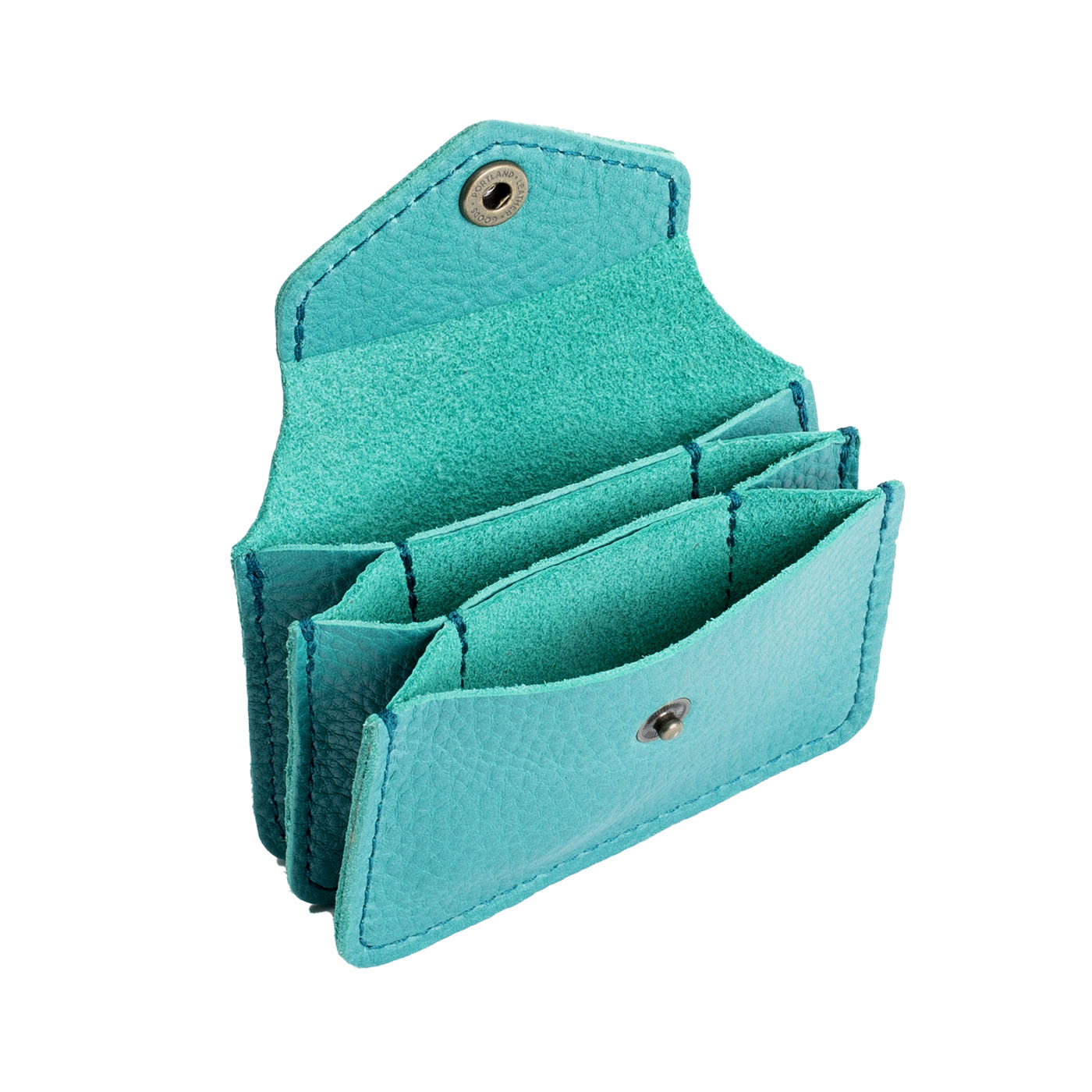Seafoam*Plus | Small leather wallet with snap closure