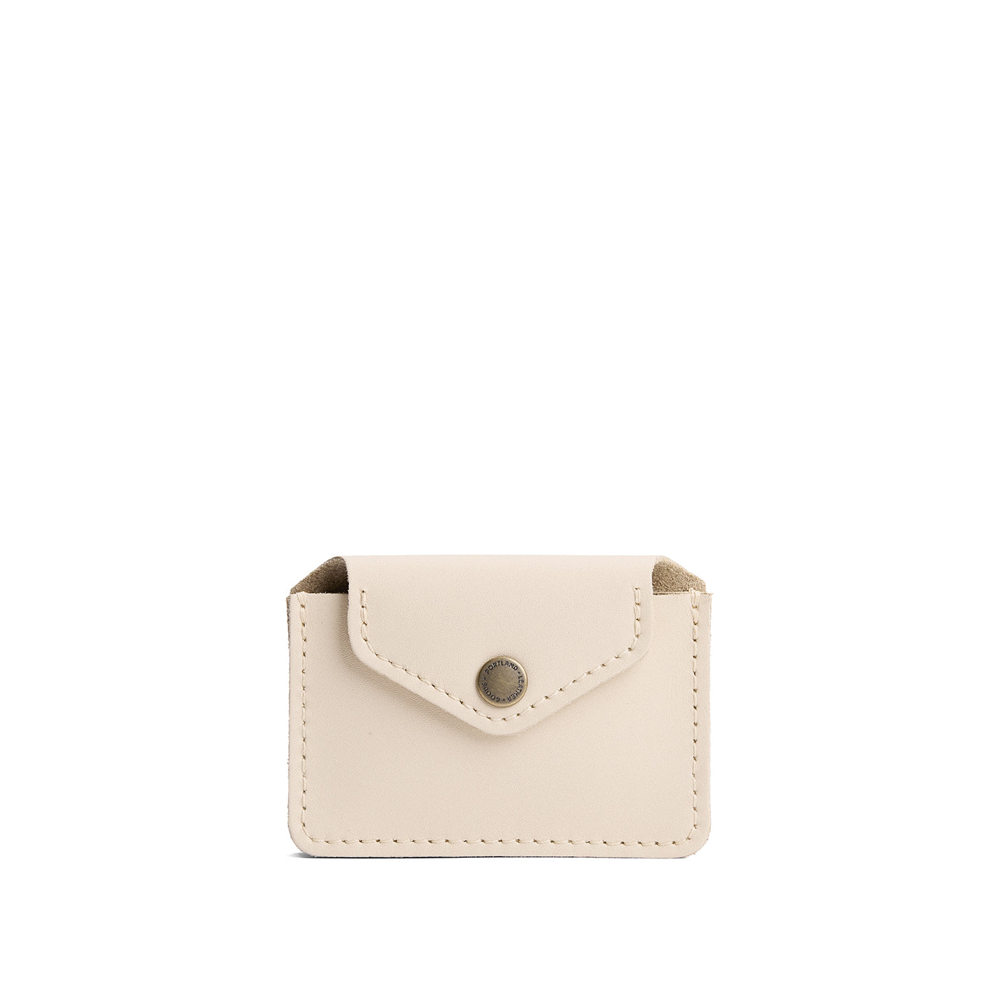Bone | Small leather wallet with snap closure
