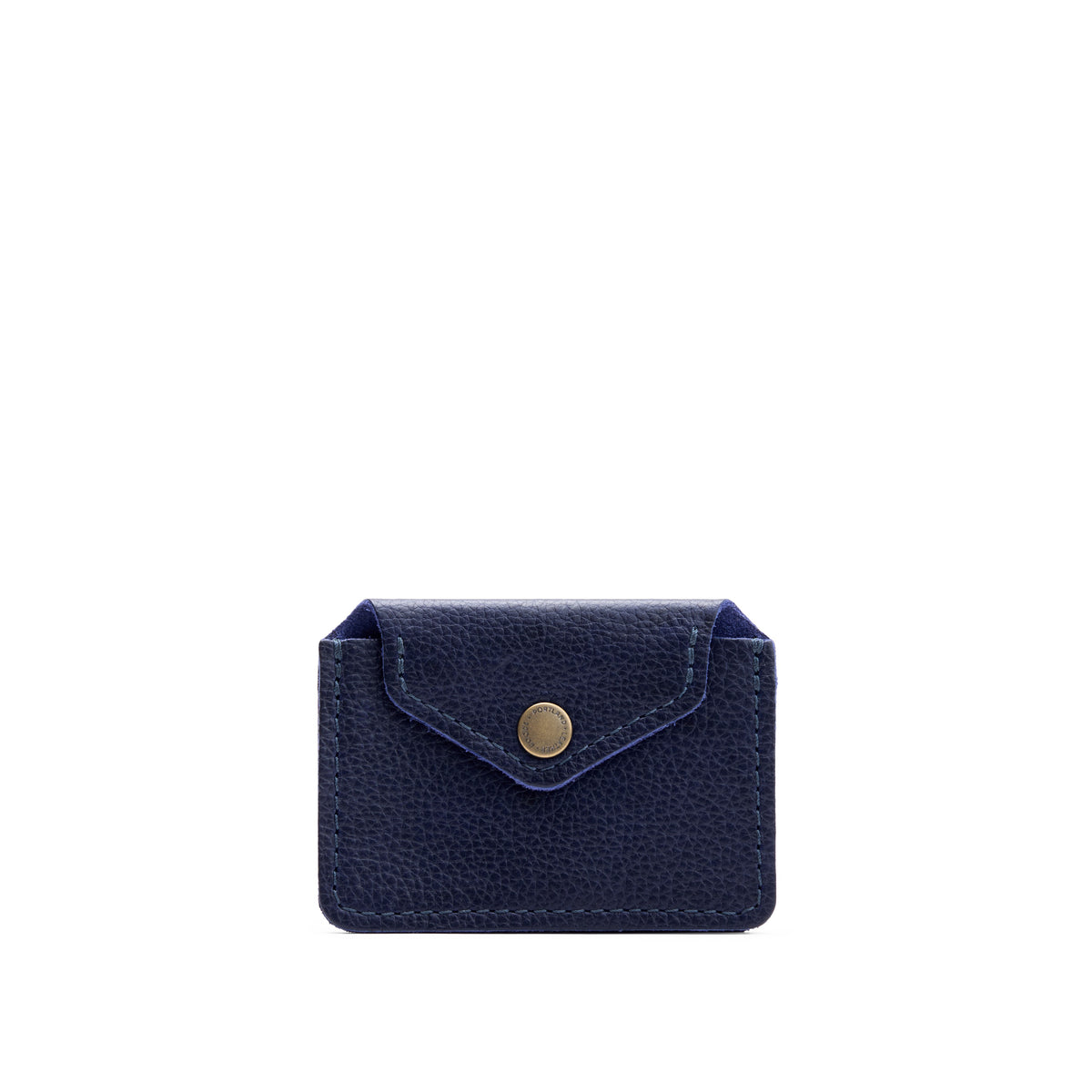 Cobalt | Small leather wallet with snap closure