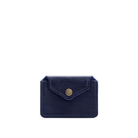 Cobalt | Small leather wallet with snap closure