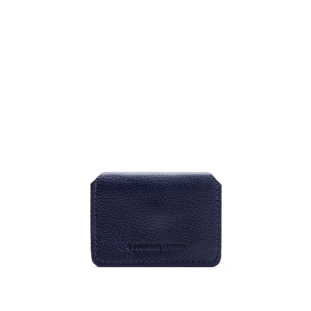 Cobalt | Small leather wallet with snap closure