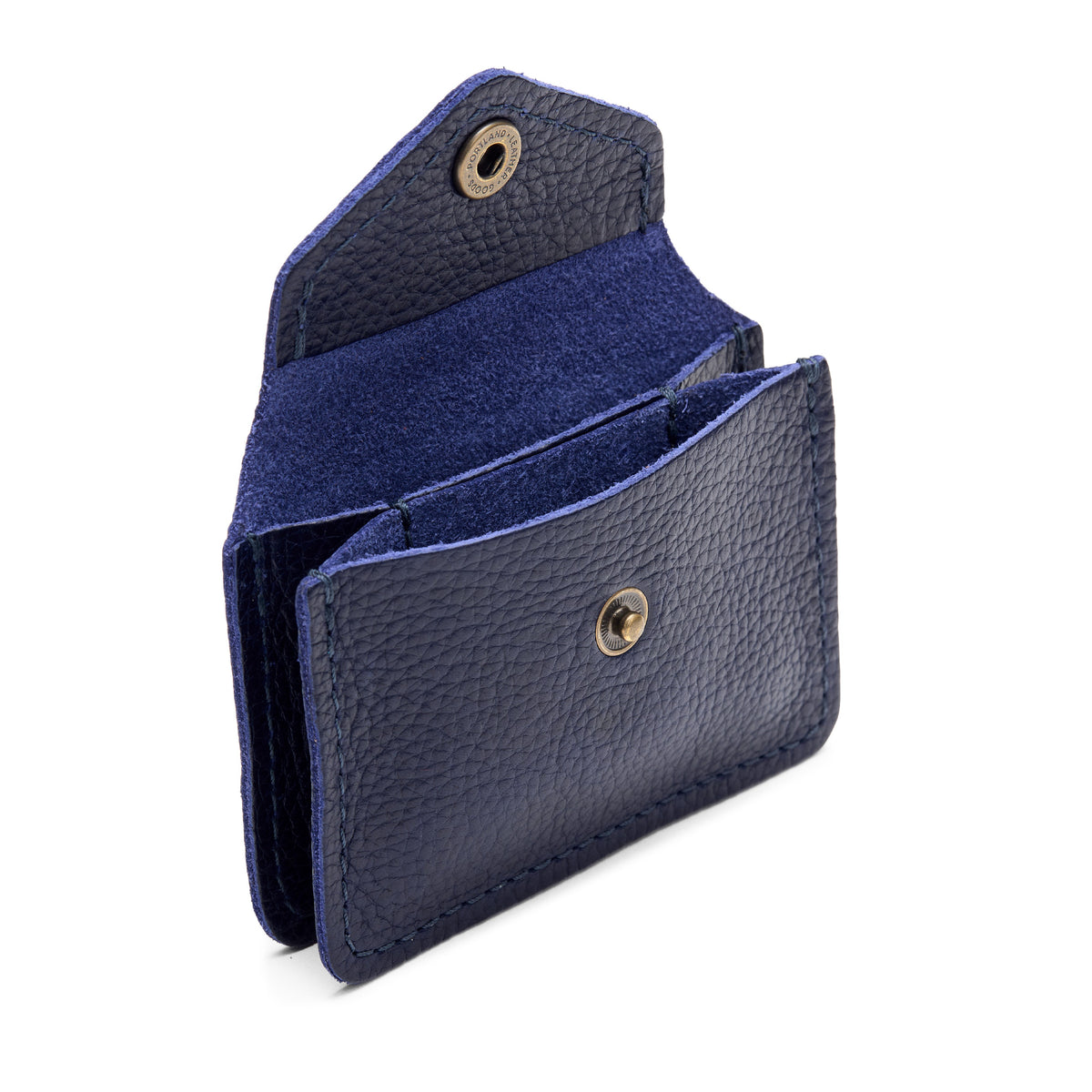 Cobalt | Small leather wallet with snap closure
