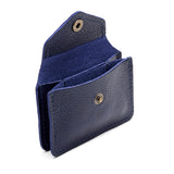 Cobalt | Small leather wallet with snap closure