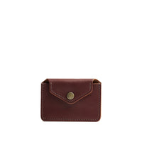 Cognac | Small leather wallet with snap closure