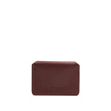 Cognac | Small leather wallet with snap closure