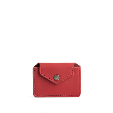 Crimson | Small leather wallet with snap closure