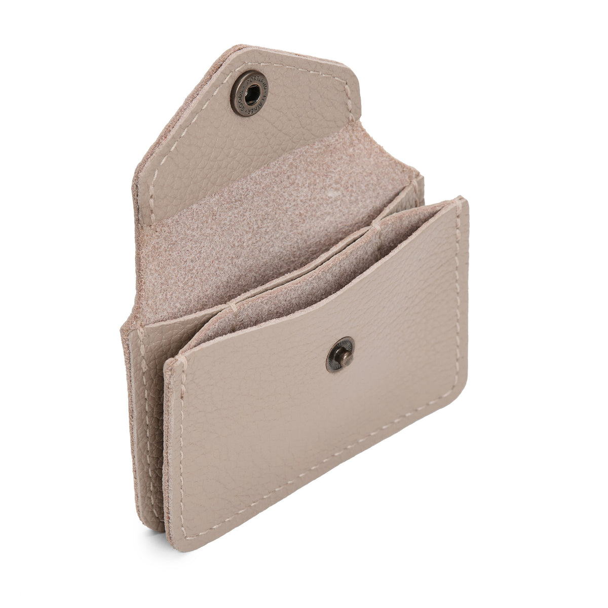 Oatmilk | Small leather wallet with snap closure