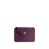 Plum | Small leather wallet with snap closure
