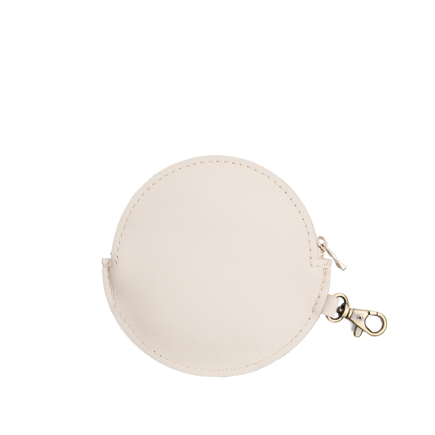 Bone | Leather round keychain pouch