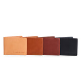 All Variants | Collection image of leather bifold wallets with six geometric card slots