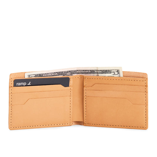 Naturale | Leather bifold wallet with six geometric card slots