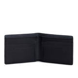 Nero | Leather bifold wallet with six geometric card slots