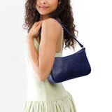 Cobalt | Petite bean shaped shoulder bag with a zipper closure