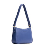 Molino Blue | Petite bean shaped shoulder bag with a zipper closure