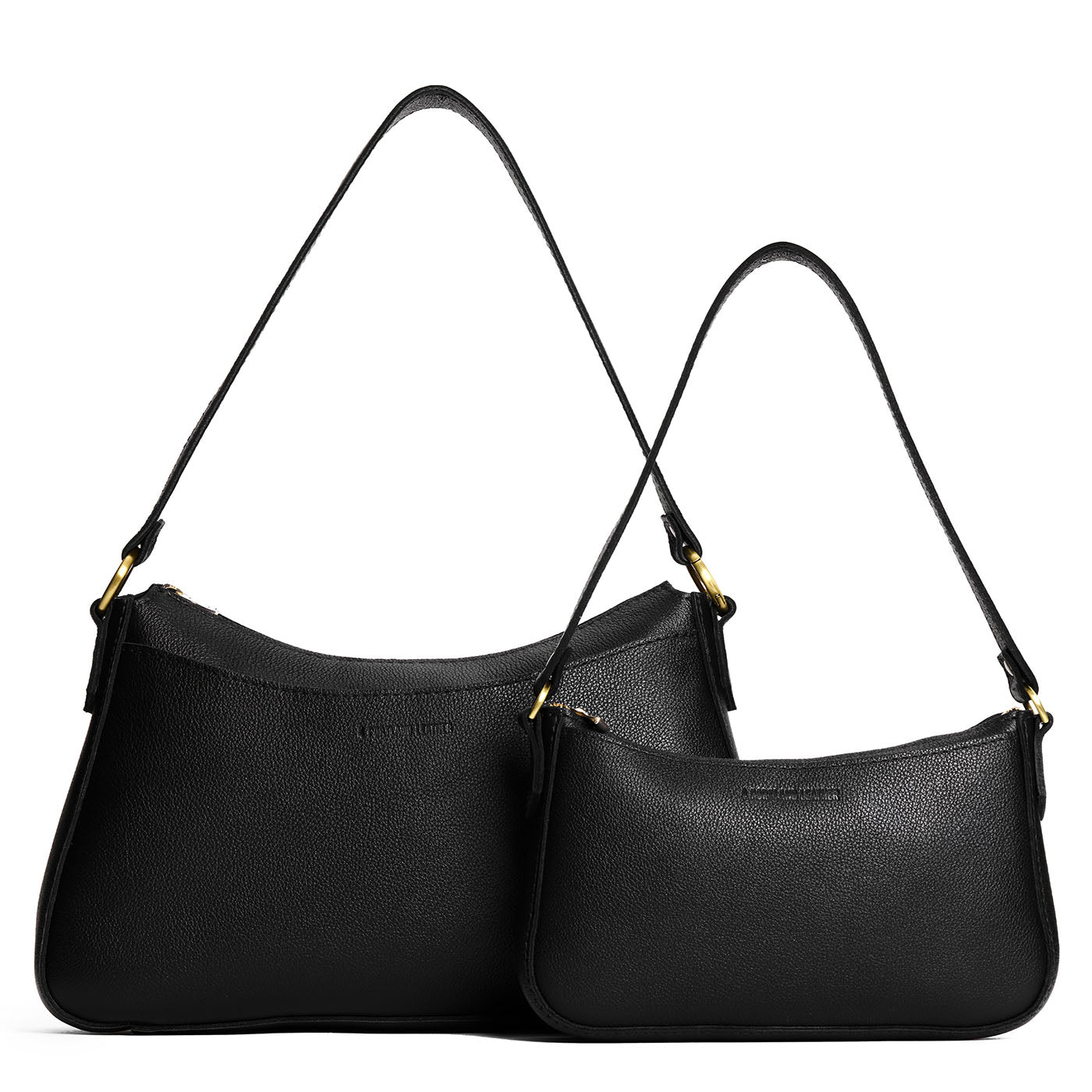 Pebbled--black | A comparison image of a Large Lucy next to a Small Lucy